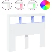 vidaXL Hoofdbordkast met LED-verlichting 120x17x102 cm wit