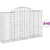 vidaXL Schanskorven 40 st gewelfd 200x30x120/140 cm ijzer