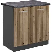 Vicco Wastafelkast R-Line Artisanaal eiken 80 cm , WB Antraciet, Model 49079