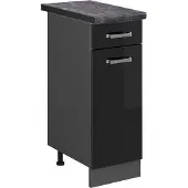 Vicco Keukenonderkast R-Line Zwart hoogglans 30 cm , WB Antraciet, Model 45375