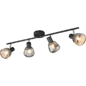 TRIO 4 Lichts Plafondlamp Tarifa Met Geribbeld Glas