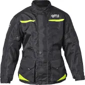 GMS Gear waterdichte kinder motorfiets textiljas, zwart/geel, maat 152