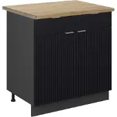 Vicco Fame-Line Keukenonderkast – 80 cm, WB Eik Zwart gestreept