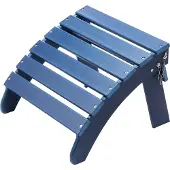 Vevor Adirondack-stoel met voetenbank, 475 x 480 x 350 mm, gemaakt van HDPE-kunststof, veel gebruikt voor buiten, terras, zwembad, gazon, tuin, blauw
