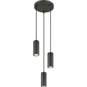 Globo Grijze hanglamp James 3-lichts rond