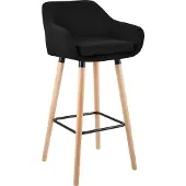 CLP Barkruk Grant - bekleding: stof, poten: hout, kleur: zwart