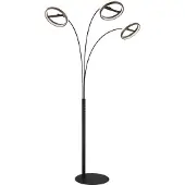 Globo Lighting Booglamp - vloerlamp Della, dimbaar, zwart, Woon-/ Eetkamer, Aluminium, Modern, booglamp