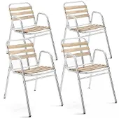 Oviala - Set van 4 grijze tuinstoelen - Times Square