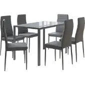 Vicco Eettafel set Grand Grijs 120 x 75 cm Set van 6, Model 40761