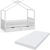 VitaliSpa Franka Huisbed – 80x160 cm met 2 laden en matras Wit