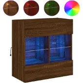 vidaXL TV-wandmeubel met LED-verlichting, bruin, eikenlook