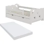 VitaliSpa Jessica Kinderbed – 70x140 cm met lade en matras Wit