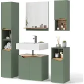 Vicco Marelle Badkamermeubelset – 5 Teile Groen/Kunstzinnig
