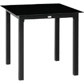 Outsunny tuintafel, eettafel voor de tuin, balkon tafel voor 4 personen, zwart