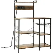 HOMCOM Keukenopbergplank - Spaanplaat - 90x42x130cm - Bruin