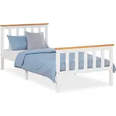 Homestyle4u Houten bed - 90x200 cm - Wit