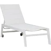 Happy Garden BARBADOS ligstoel in wit textilene - wit aluminium