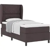 vidaXL Boxspringbed met hoofdeinde, donkerbruin, 100 x 200 cm, met stoffen bekleding