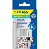 Lyra signeerpotloden, zeshoekig, nummer 795, wit, 12 stuks.
