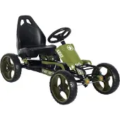 Aosom Go-kart, kinderauto, pedaalauto met handrem, groen