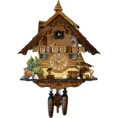 Engstler - 483_Q - Koekoeksklok - Kwarts - Notenhout - 42 cm