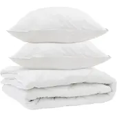 vidaXL Duvet voor Alle Seizoenen met kussen 3 st Wit Microvezel