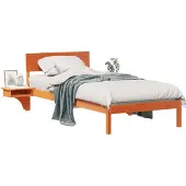 vidaXL Bedframe met hoofdeinde Wasbruin 80 x 200 cm Massief grenenhout