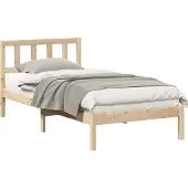 vidaXL Bedframe met hoofdeinde Bruin 100 x 200 cm Massief grenenhout