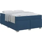 vidaXL Bedframe met matras Blauw 140 x 200 cm Stof