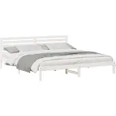 vidaXL Bedframe met hoofdeinde Wit 180 x 210 cm Massief grenenhout