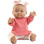 Paola Reina Gordi Olga babypop Aziatisch meisje met brlauwe ogen 34cm