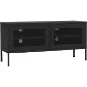vidaXL Tv-meubel 105x35x50 cm staal zwart