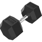 Tunturi Platinum Hexa Dumbbell - Rubber - 1x 45kg - Zwart