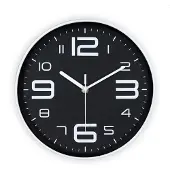 Sensahome wandklok 25 cm met minimalistisch design - Zwart