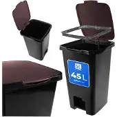 Kadax Sorta afvalbak 45L met pedaal zwartbruin
