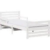 vidaXL Bedframe met uitklapbare matras met hoofdeinde Wit 80 x 200 cm