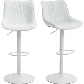 HOMCOM Barkruk - Polyurethaan - 47,5x54x110cm - Wit