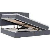 vidaXL LED opbergbed met matras Donkergrijs 200 x 200 cm Fluweel