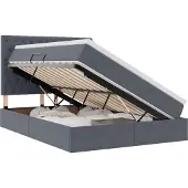 vidaXL Opslag bed met matras Donkergrijs 140 x 190 cm Fluweel