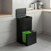 En.casa Sensorprullenbak Venna 62 liter 75x42x32 cm zwart []