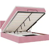 vidaXL Ottoman bed met matras 140x200cm fluweel roze