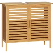 Kleankin badkamermeubel van bamboe, 66x29x61,5 cm, natuurlijk hout
