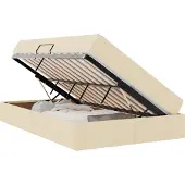 vidaXL Opbergbed met matras met opslag Crème 120 x 200 cm Polyester