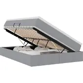 vidaXL Opslag bed met matras Lichtgrijs 140 x 200 cm Polyester