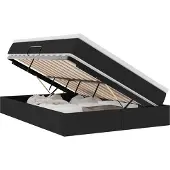 vidaXL Opslag bed met matras met opslag Zwart 140 x 190 cm Polyester
