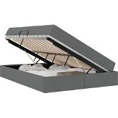 vidaXL Opbergbed met matras Donkergrijs 140 x 200 cm Polyester