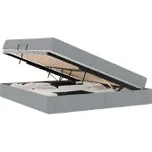 vidaXL Opbergbed met matras Lichtgrijs 160 x 200 cm Polyester