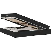 vidaXL Opbergbed met matras met opslag Zwart 200 x 200 cm Polyester