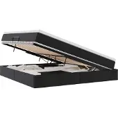 vidaXL Opslag bed met matras met matras Zwart 200 x 200 cm Kunstleer