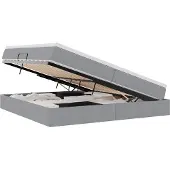 vidaXL Opslag bed met matras Lichtgrijs 200 x 200 cm Polyester